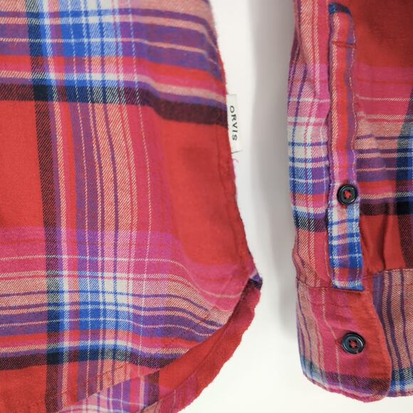 Orvis Women's Button Down Collared Long Sleeve Plaid Flannel Shirt - Size S -GUC - Picture 14 of 15